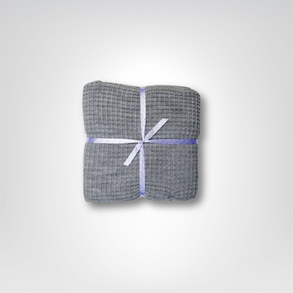 Couverture bébé tricot gaufré : Jessy (90x90 cm) - Mon Dressing de Bébé