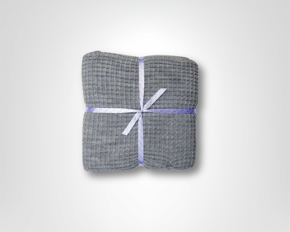 Couverture bébé tricot gaufré : Jessy (90x90 cm) - Mon Dressing de Bébé