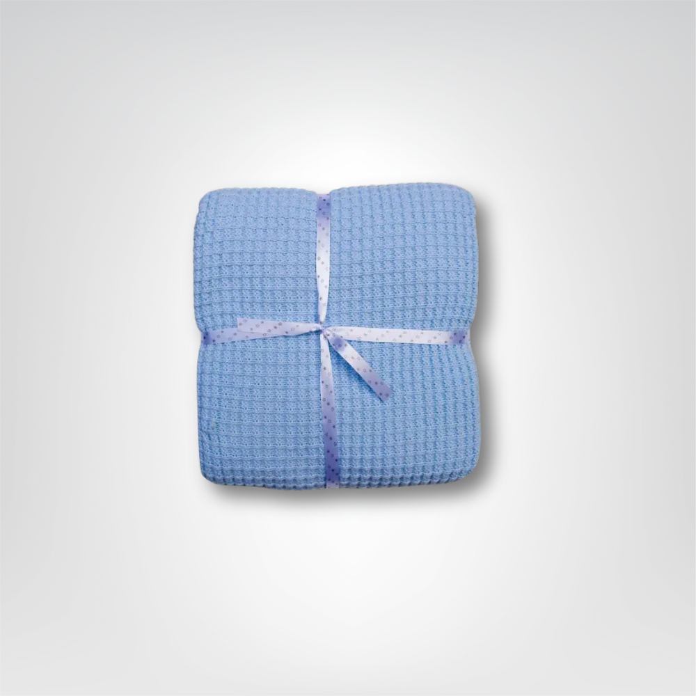 Couverture bébé tricot gaufré : Jessy (90x90 cm) - Mon Dressing de Bébé