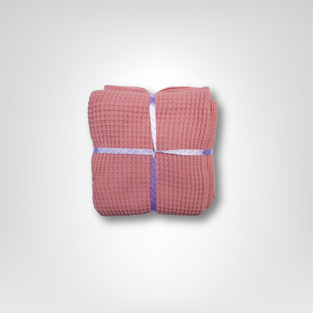 Couverture bébé tricot gaufré : Jessy (90x90 cm) - Mon Dressing de Bébé