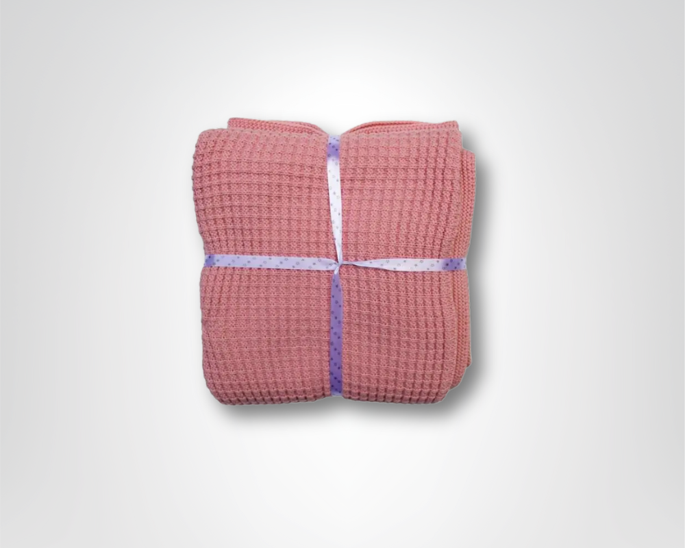 Couverture bébé tricot gaufré : Jessy (90x90 cm) - Mon Dressing de Bébé