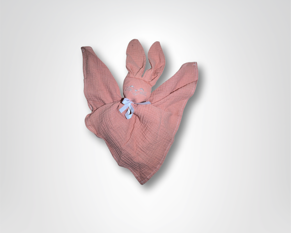 Doudou bébé lapin personnalisable : Andréa - Mon Dressing de Bébé
