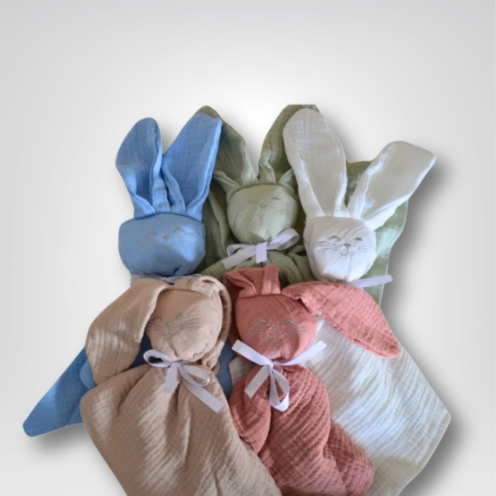 Doudou bébé lapin personnalisable : Andréa - Mon Dressing de Bébé