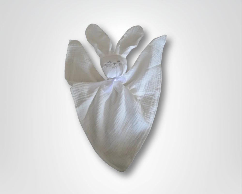 Doudou bébé lapin personnalisable : Andréa - Mon Dressing de Bébé