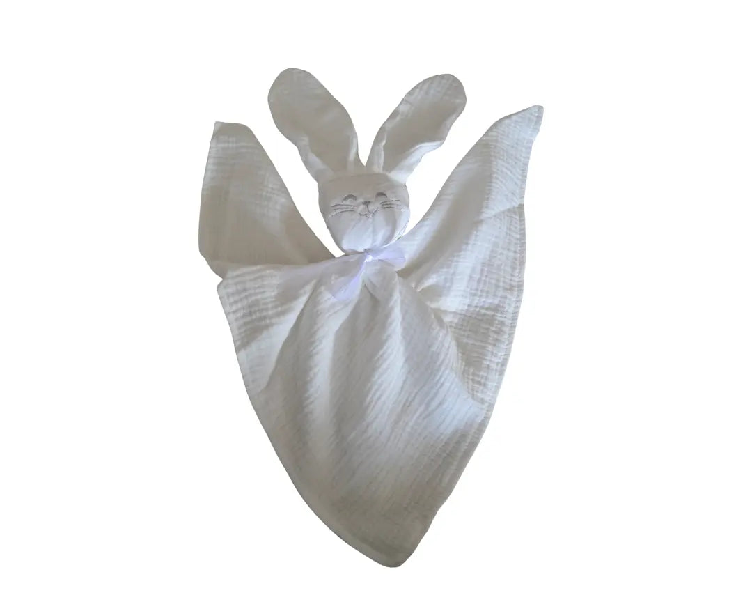 Doudou bébé lapin personnalisable : Andréa blanc