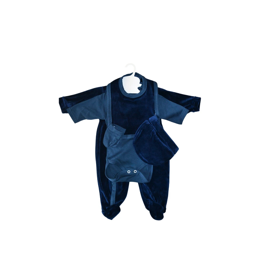 Ensemble 5 pièces bébé personnalisable : Jaylinn bleu marine