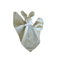 Doudou bébé lapin personnalisable : Andréa vert anis