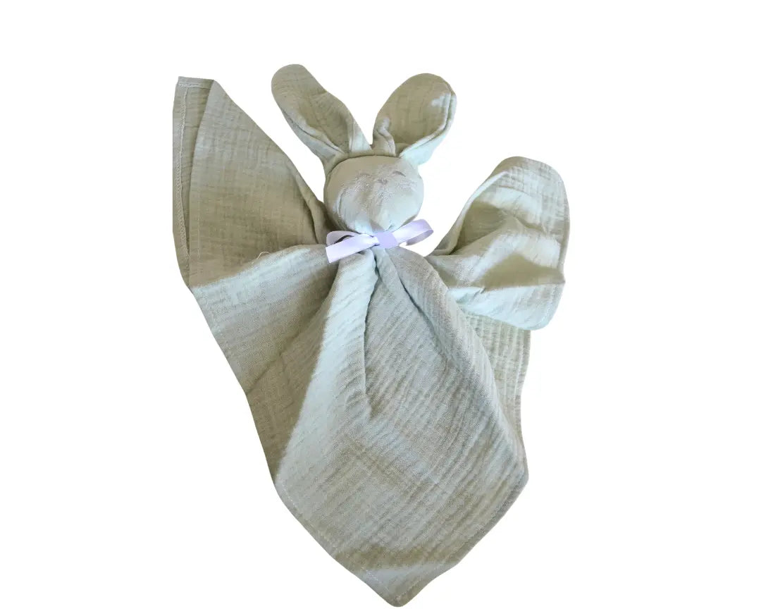 Doudou bébé lapin personnalisable : Andréa vert anis