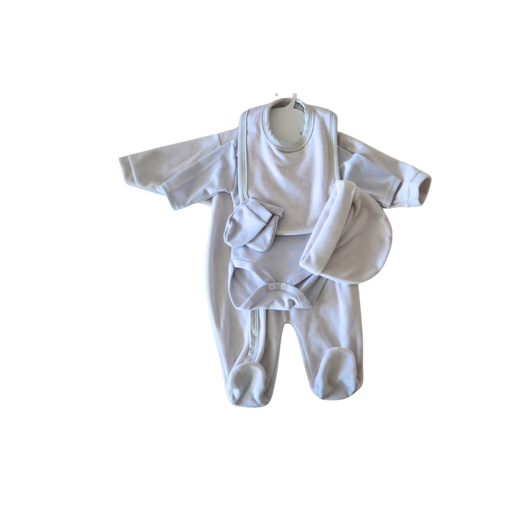 Ensemble 5 pièces bébé personnalisable : Jaylinn gris