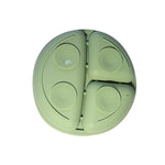 Dos de l'assiette bébé compartiment ventouse silicone : Lilya de couleur vert