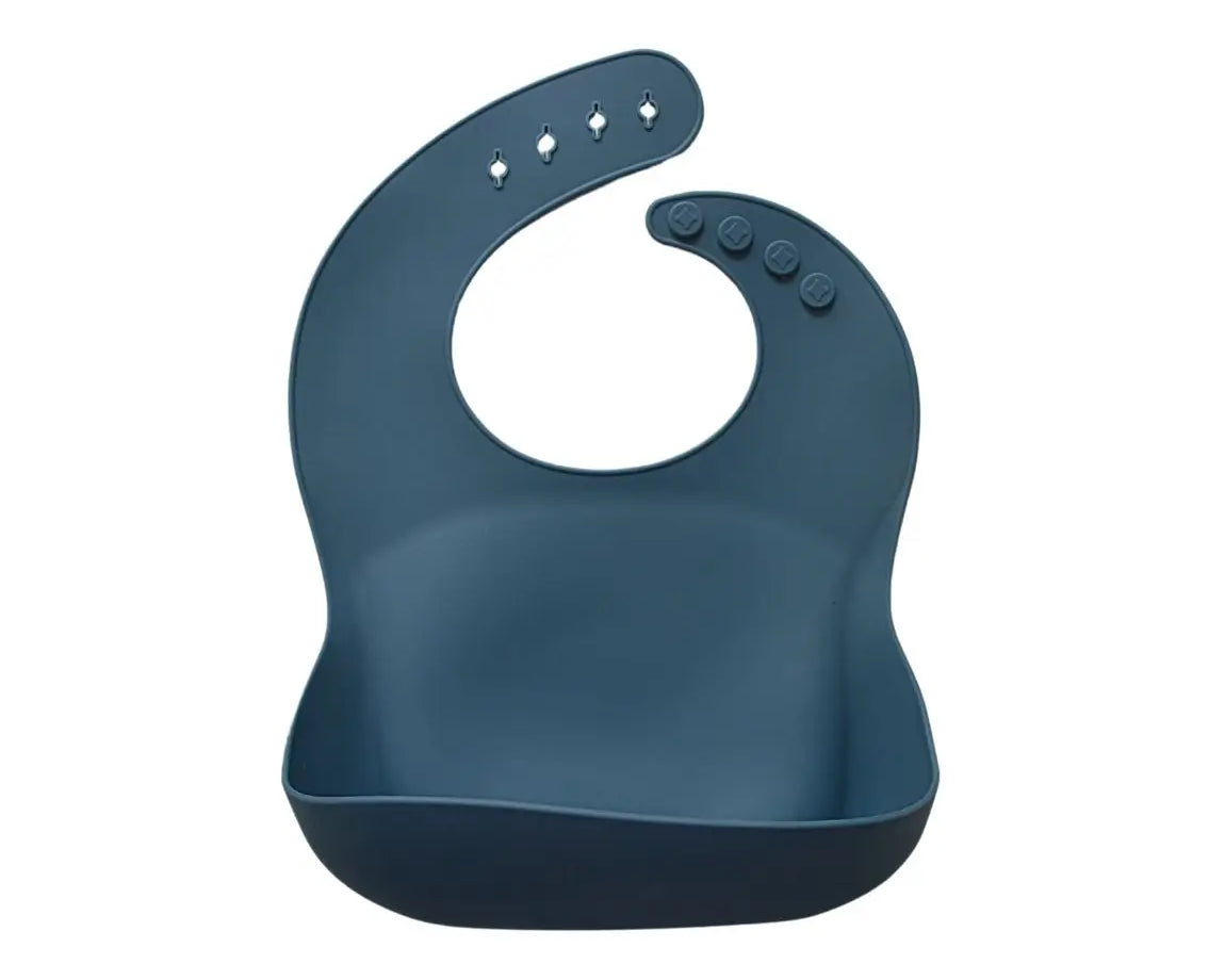 Bavoir bébé silicone : Kelann de couleur bleu pétrole