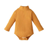 Body bébé manches longues col roulé : Ivann de couleur jaune moutarde