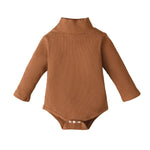 Body bébé manches longues col roulé : Ivann de couleur caramel