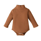 Body bébé manches longues col roulé : Ivann de couleur caramel