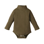 Body bébé manches longues col roulé : Ivann de couleur vert kaki