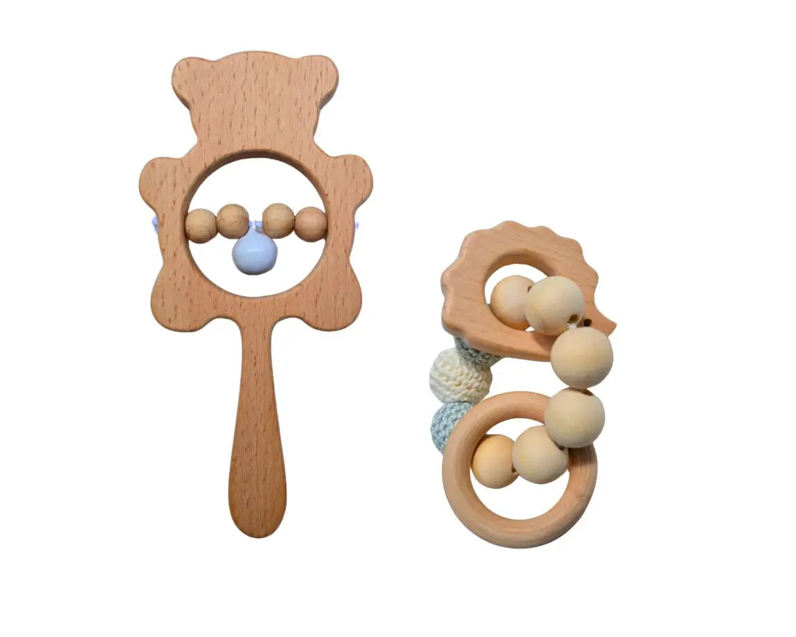 Coffret bébé hochet anneau dentition blanc