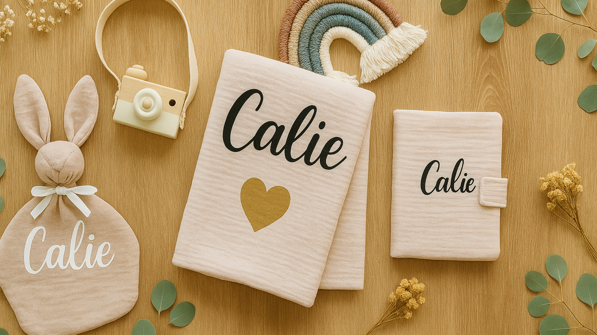 Offrez à votre bébé des accessoires uniques, personnalisés avec amour.