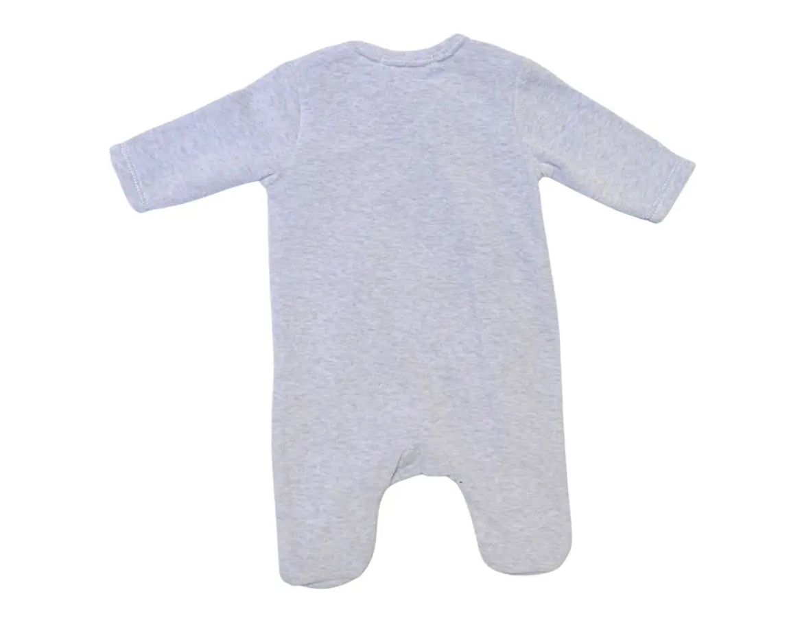 Dos du pyjama bébé velours zèbre : Aloïs (Mixte)