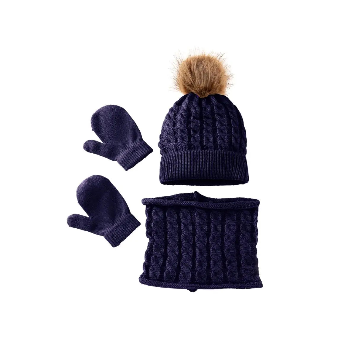 Ensemble bebe bonnet moufles et tour de cou tricot Nino Mon Dressing de Bebe