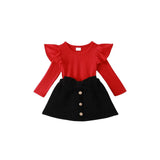 Ensemble bébé jupe t-shirt volant : Julie Rouge