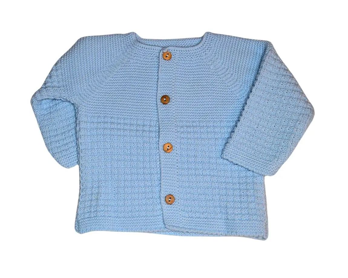 Gilet bebe gaufre : Louis de couleur bleu clair