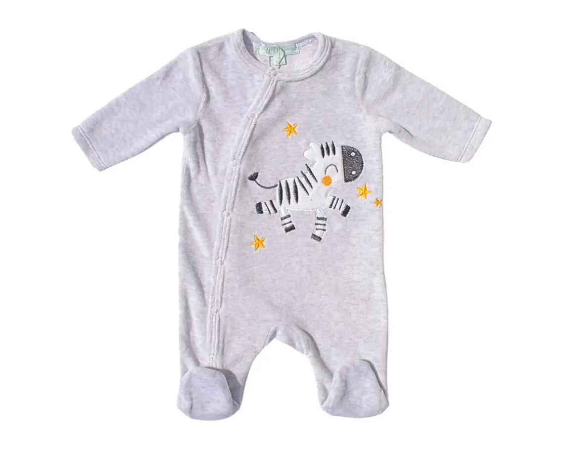 Pyjama bébé velours zèbre : Aloïs
