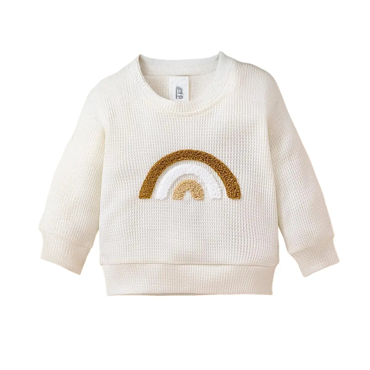 Sweat-shirt bébé gaufré Arc-en-ciel : Théa blanc