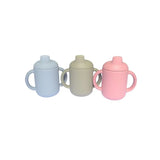 Verre bébé bec-verseur : Hony de couleur gris ardoise, vert kaki et rose